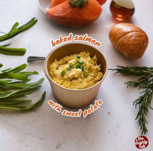 BAKED SALMON W/ SWEET POTATO 12M+